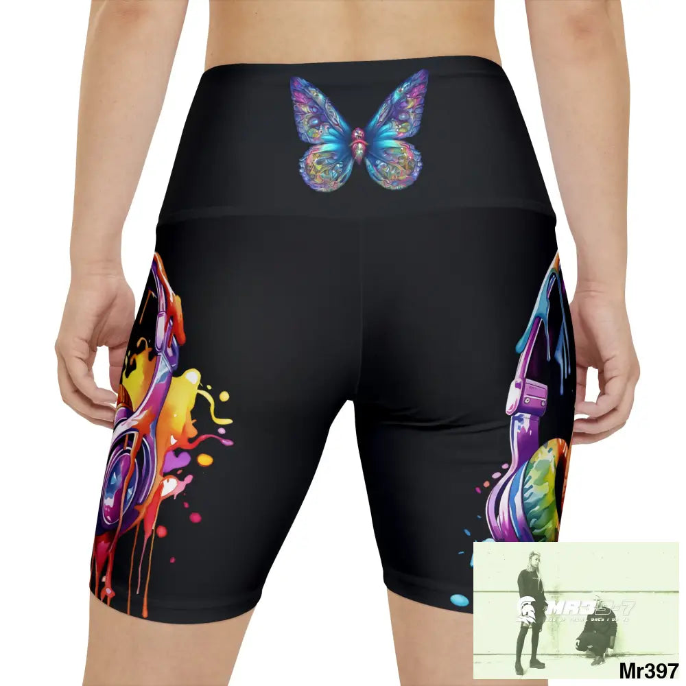 A Butterflies Melting headphones Women’s Workout Shorts (AOP) All Over Prints