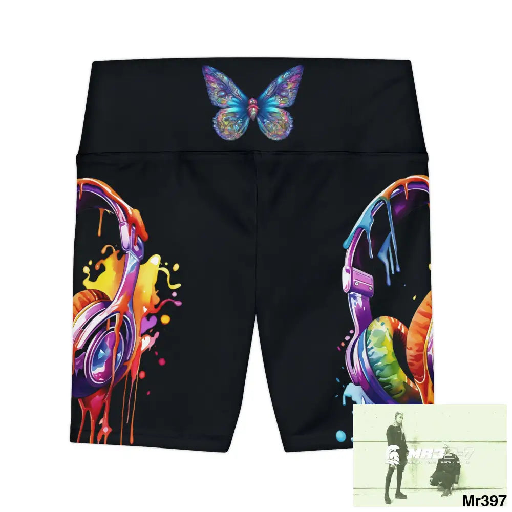 A Butterflies Melting headphones Women’s Workout Shorts (AOP) All Over Prints