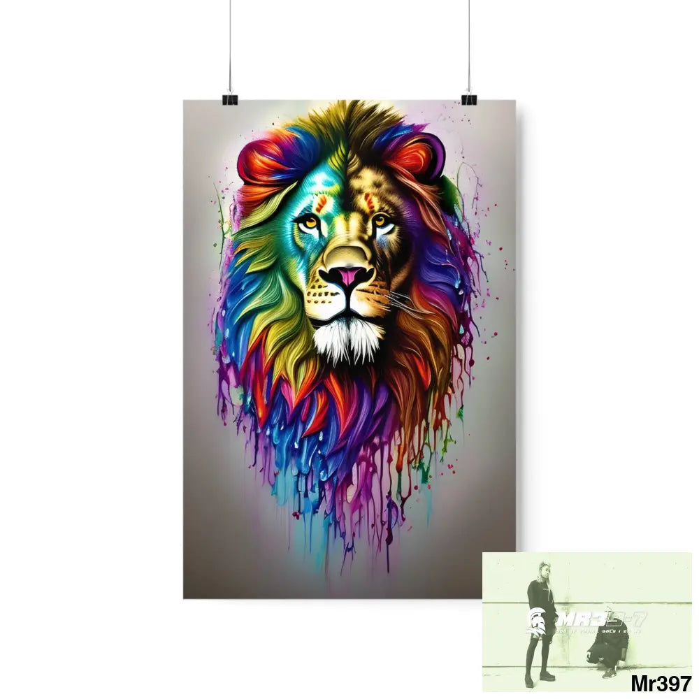 A translucent rainbow lion Matte Vertical Posters 12″ x 18″ / Matte Poster
