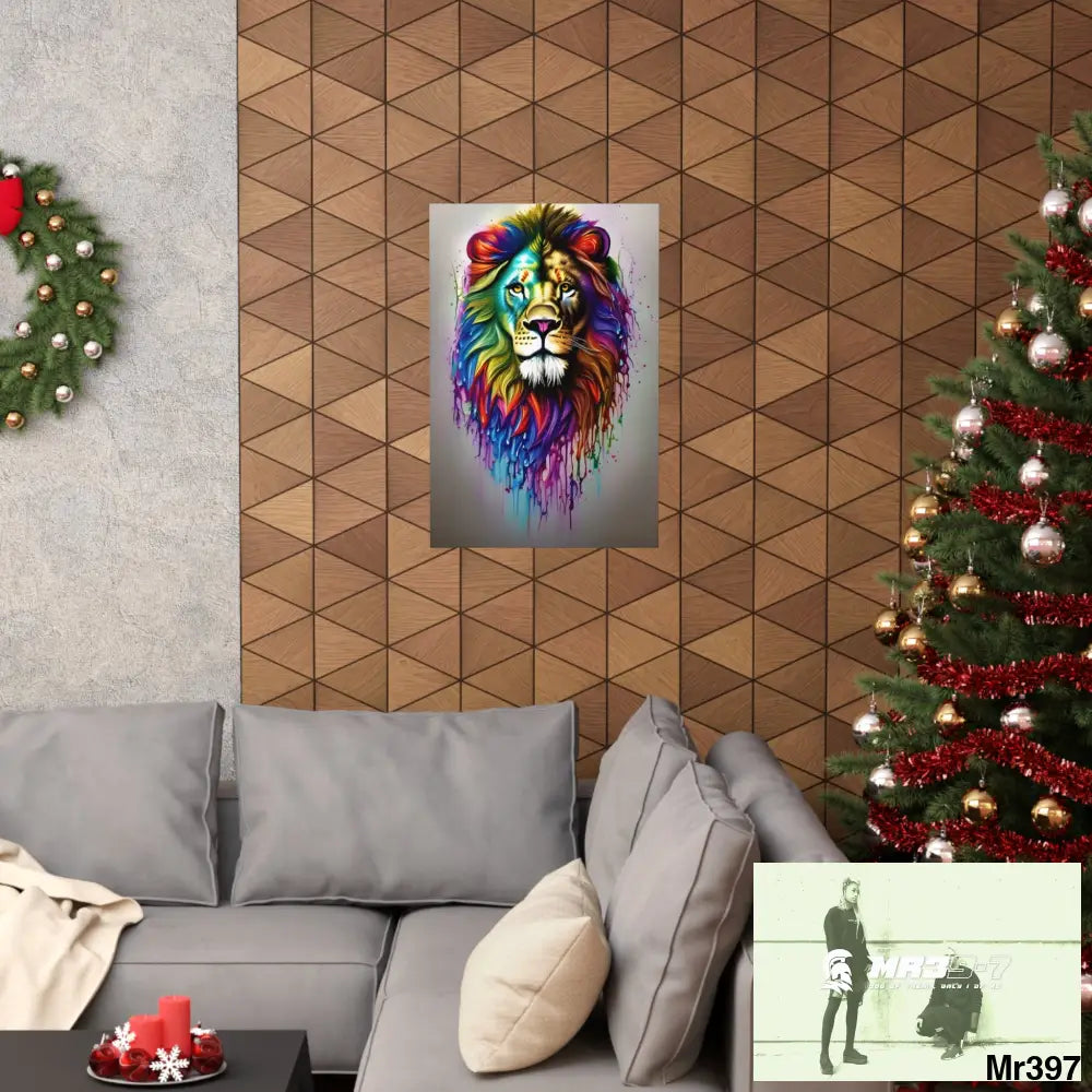 A translucent rainbow lion Matte Vertical Posters Poster