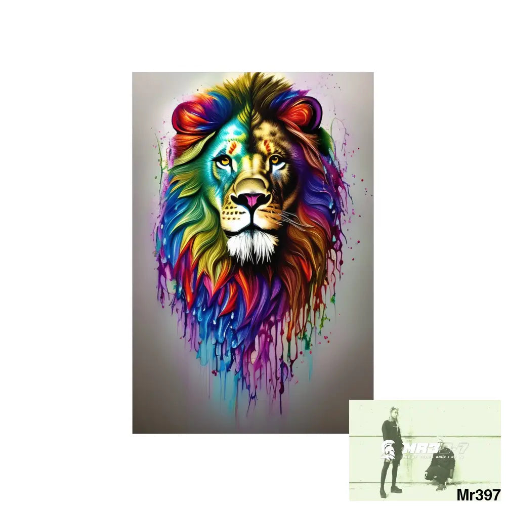 A translucent rainbow lion Matte Vertical Posters Poster