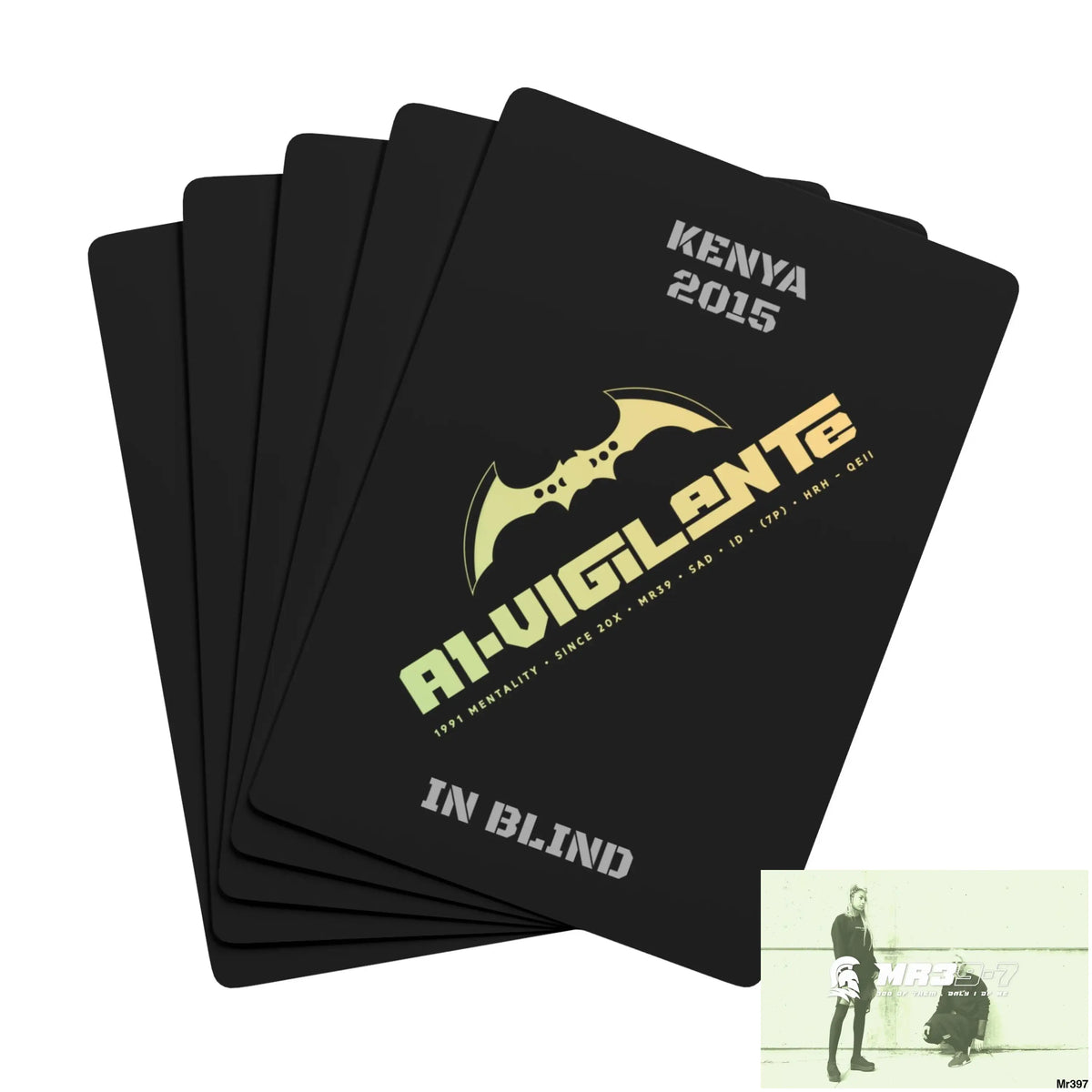 A-Vigilante Kenya In Blind Ltd Edition Custom Poker Cards 2.5’’ x 3.5’’ / White / Semi Glossy Paper products