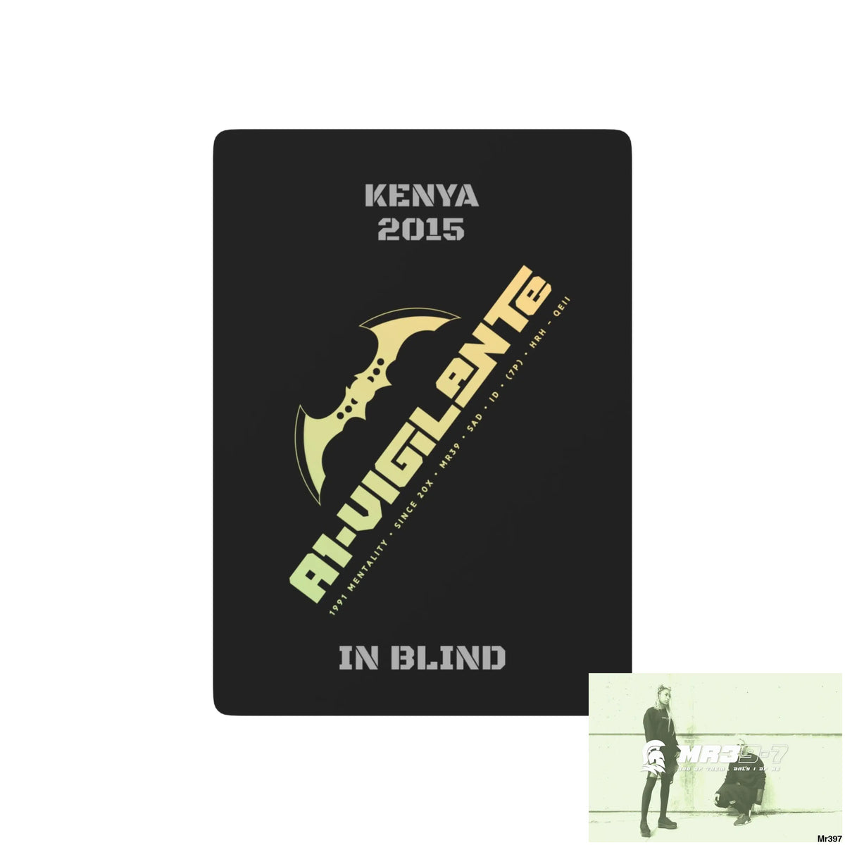 A-Vigilante Kenya In Blind Ltd Edition Custom Poker Cards 2.5’’ x 3.5’’ / White / Semi Glossy Paper products