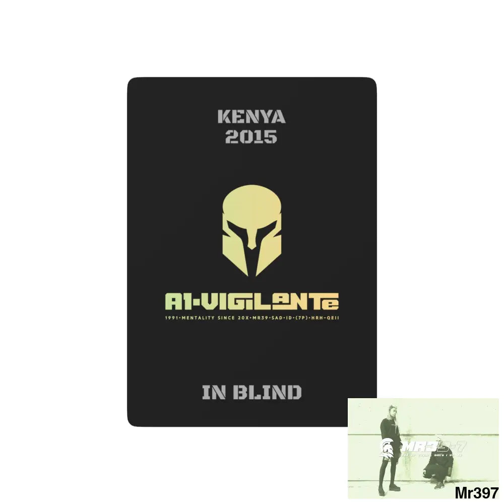 A-Vigilante Sparta Kenya In Blind Ltd Edition Custom Poker Cards 2.5’’ x 3.5’’ / White / Semi Glossy Paper products