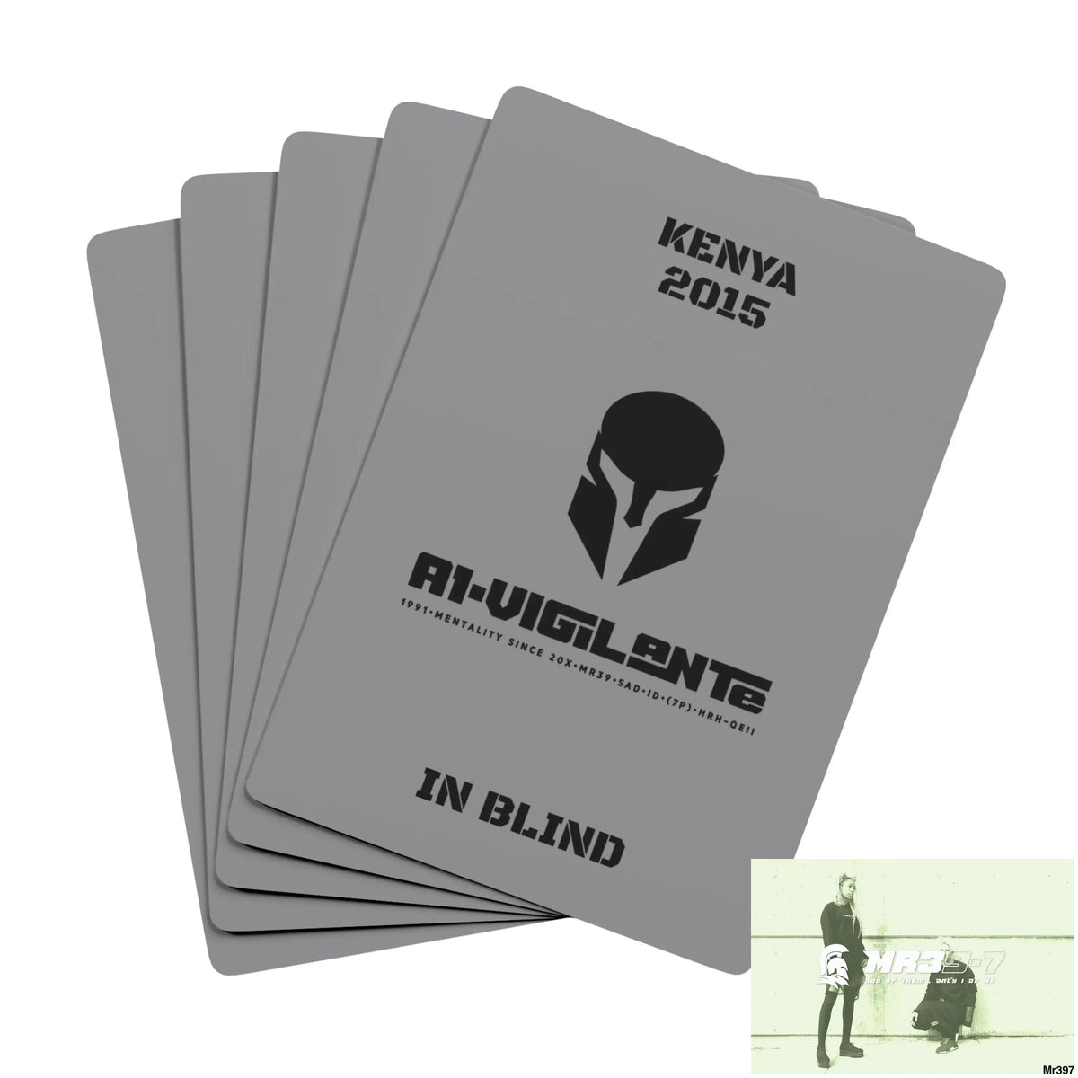 A-Vigilante Sparta Kenya In Blind Ltd Edition Custom Poker Cards 2.5’’ x 3.5’’ / White / Semi Glossy Paper products