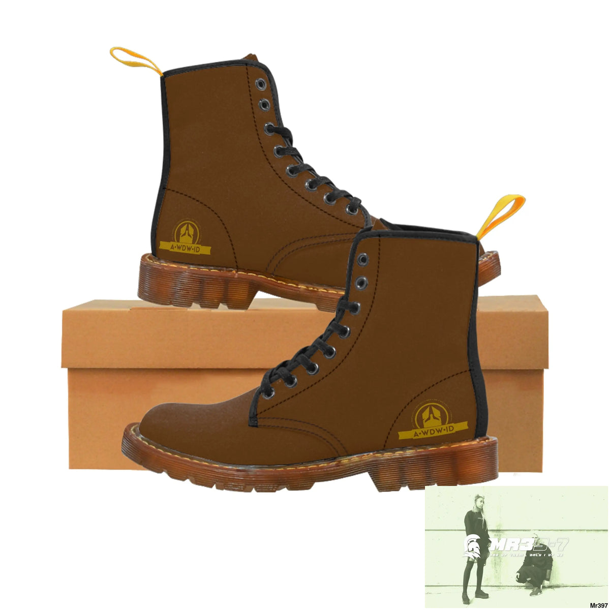 A.WDW ID Brown Canvas Boots AOP Shoes