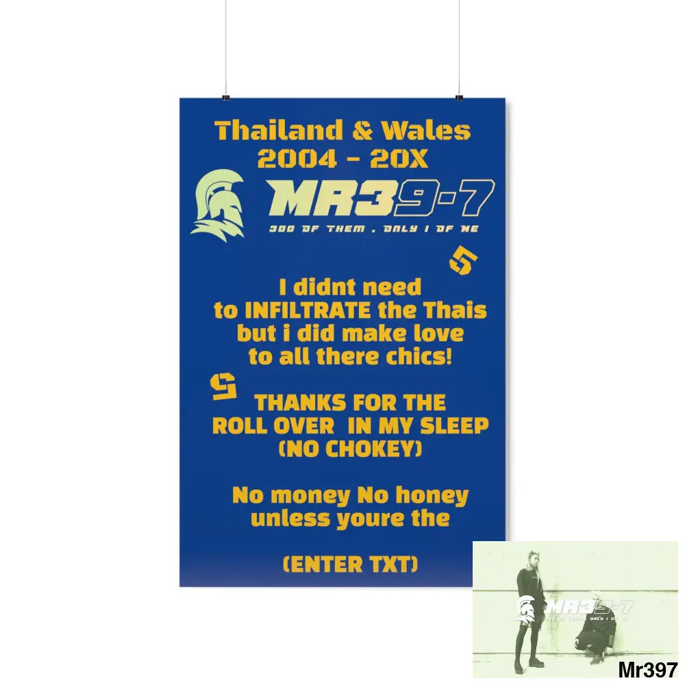 A WDW No money No Honey Thailand 04-10 Matte Vertical Posters 24″ x 36″ / Matte Poster