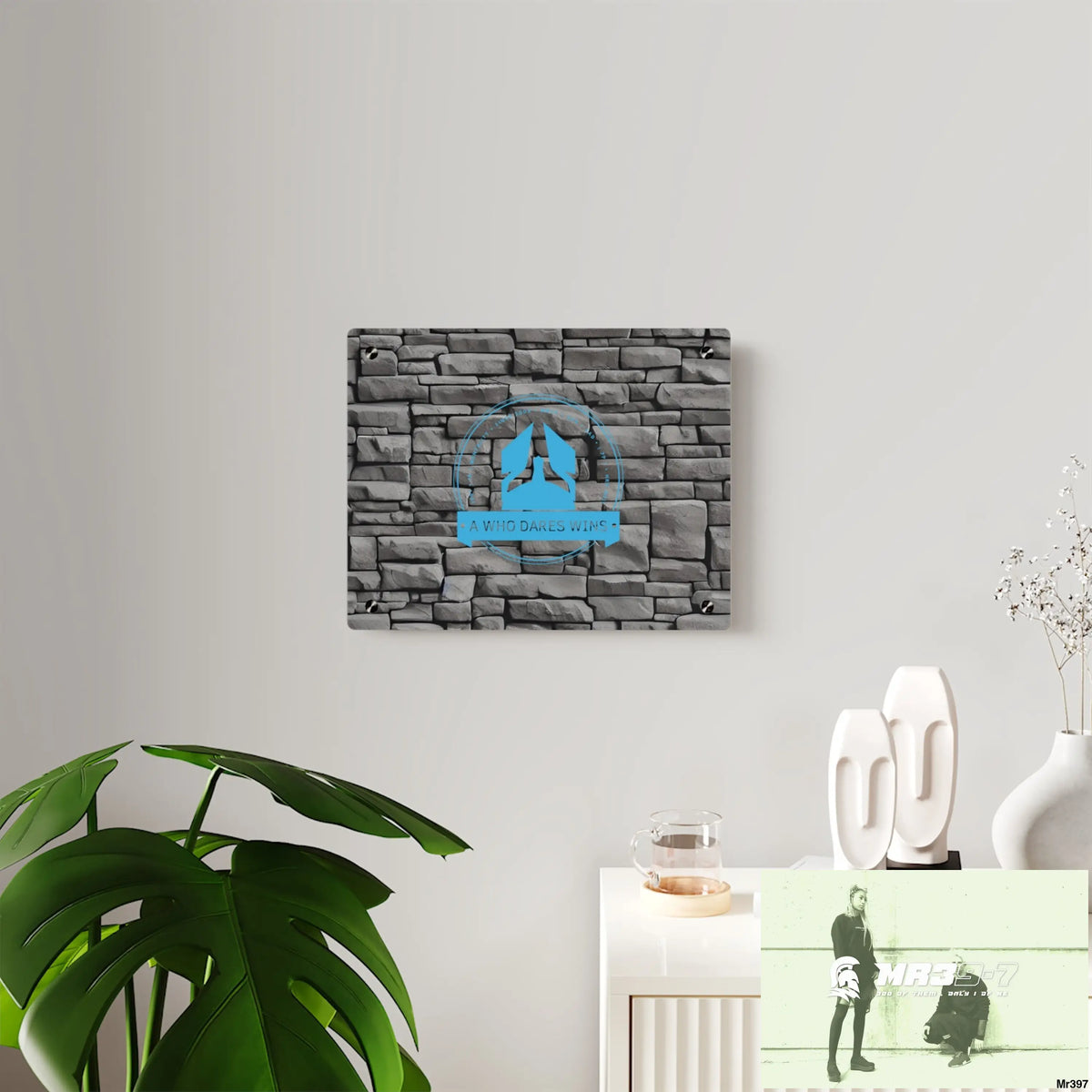 A Who Dares Wins 3D Dark Black Brick Wall 32k Ultrarealistic High quality Acrylic Wall Art Panels Home Decor
