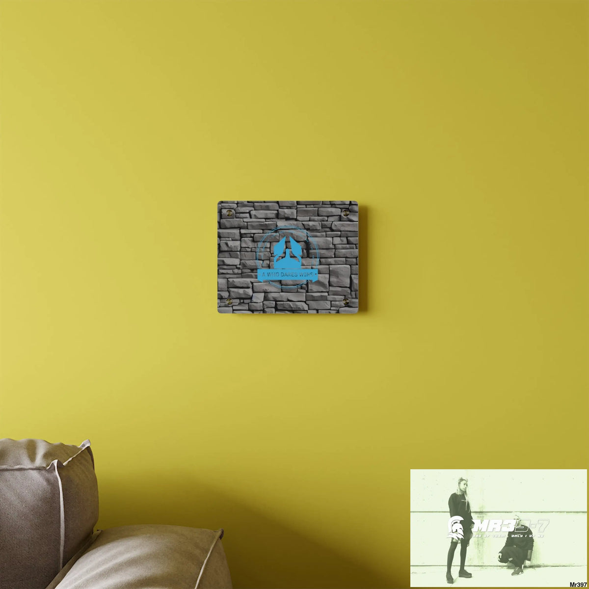 A Who Dares Wins 3D Dark Black Brick Wall 32k Ultrarealistic High quality Acrylic Wall Art Panels Home Decor
