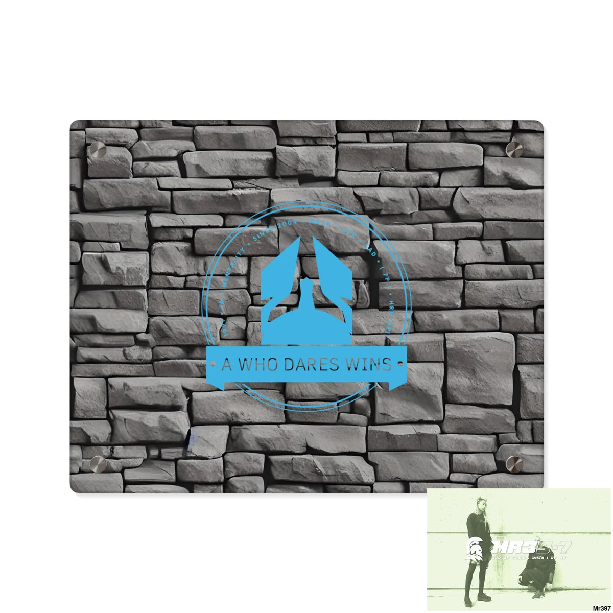 A Who Dares Wins 3D Dark Black Brick Wall 32k Ultrarealistic High quality Acrylic Wall Art Panels 14″ x 11″