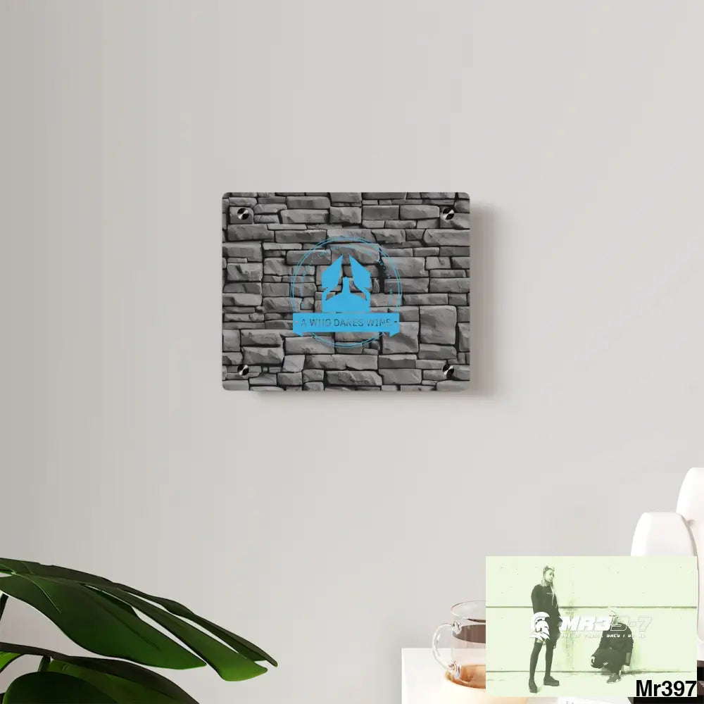 A Who Dares Wins 3D Dark Black Brick Wall 32k Ultrarealistic High quality Acrylic Wall Art Panels Home Decor