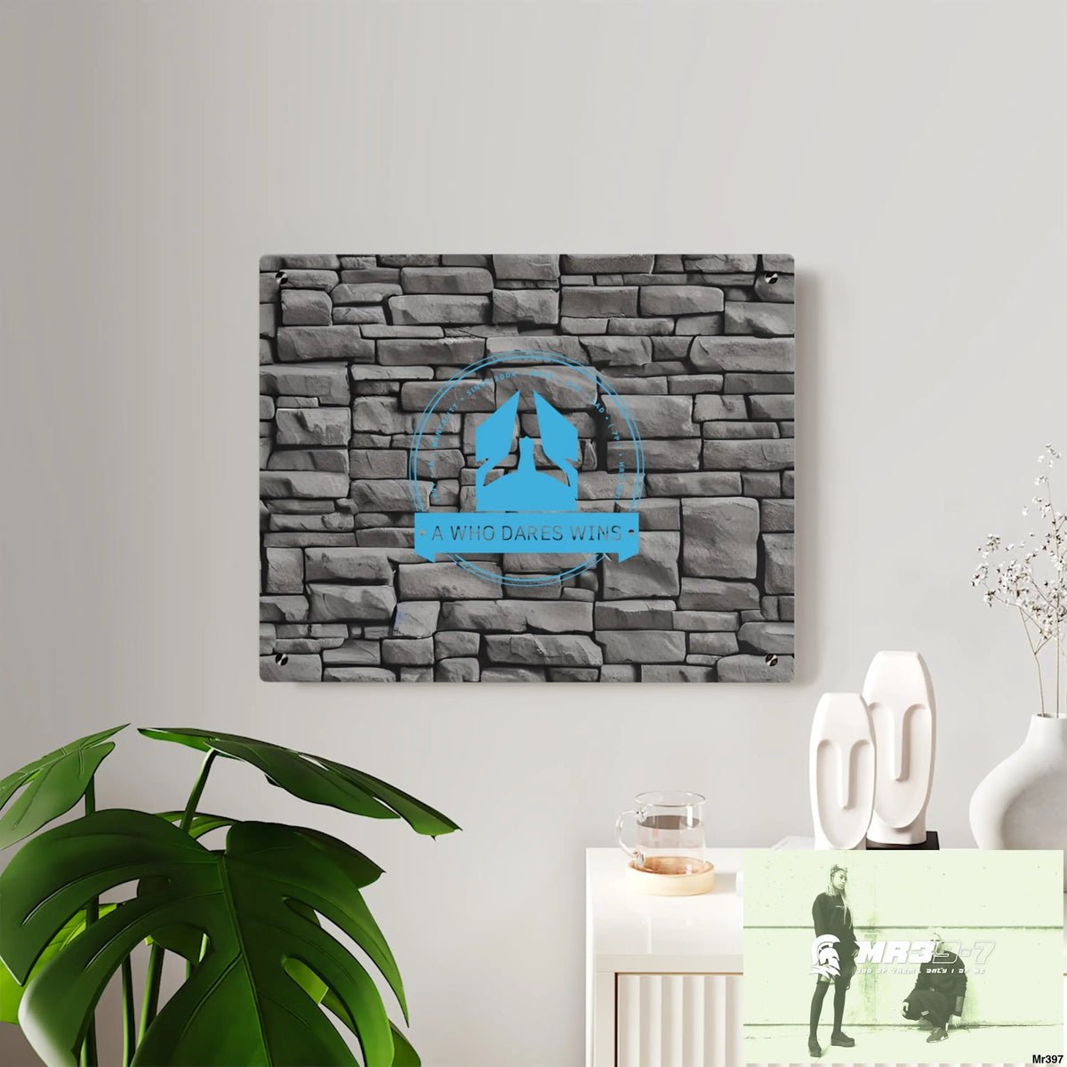 A Who Dares Wins 3D Dark Black Brick Wall 32k Ultrarealistic High quality Acrylic Wall Art Panels Home Decor