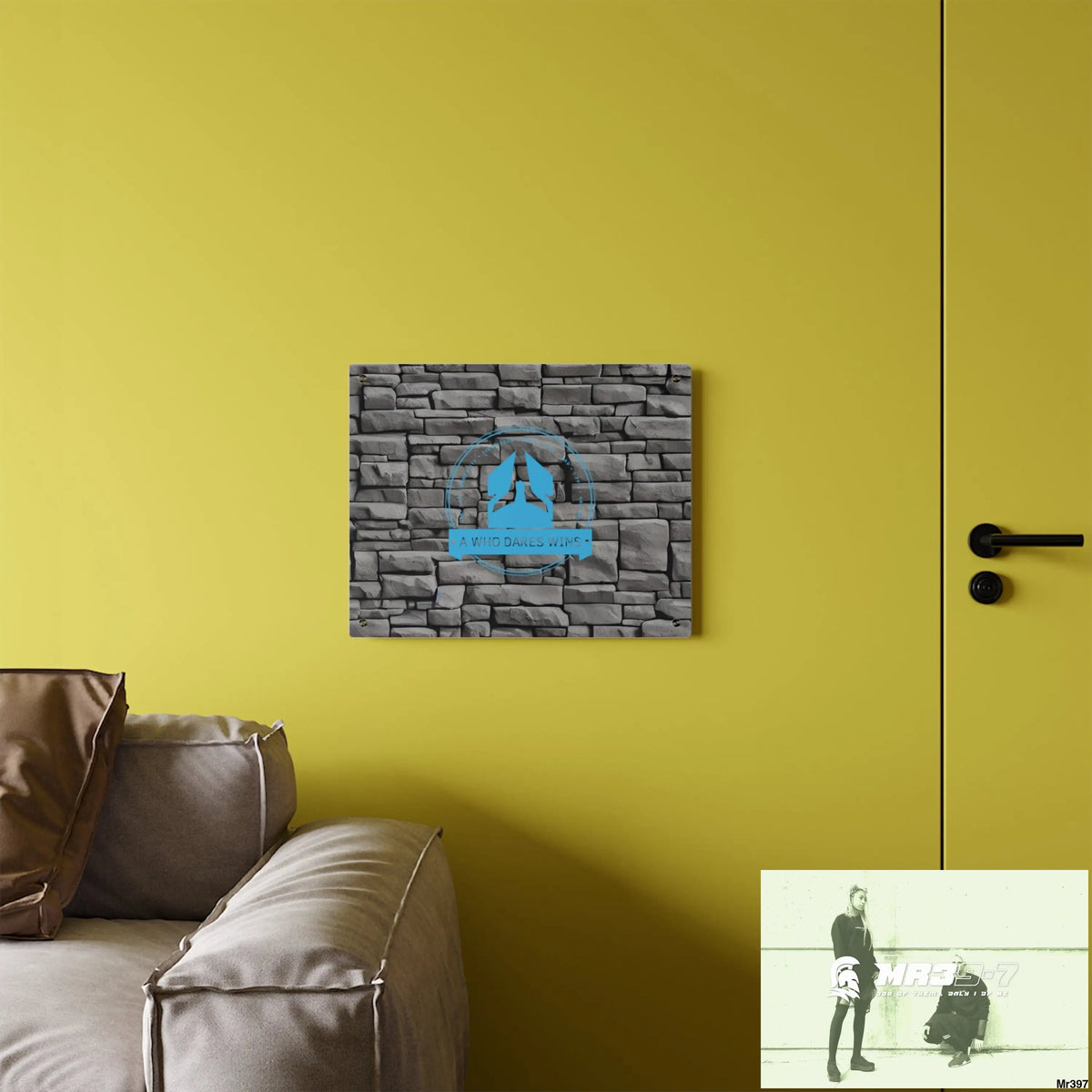 A Who Dares Wins 3D Dark Black Brick Wall 32k Ultrarealistic High quality Acrylic Wall Art Panels Home Decor