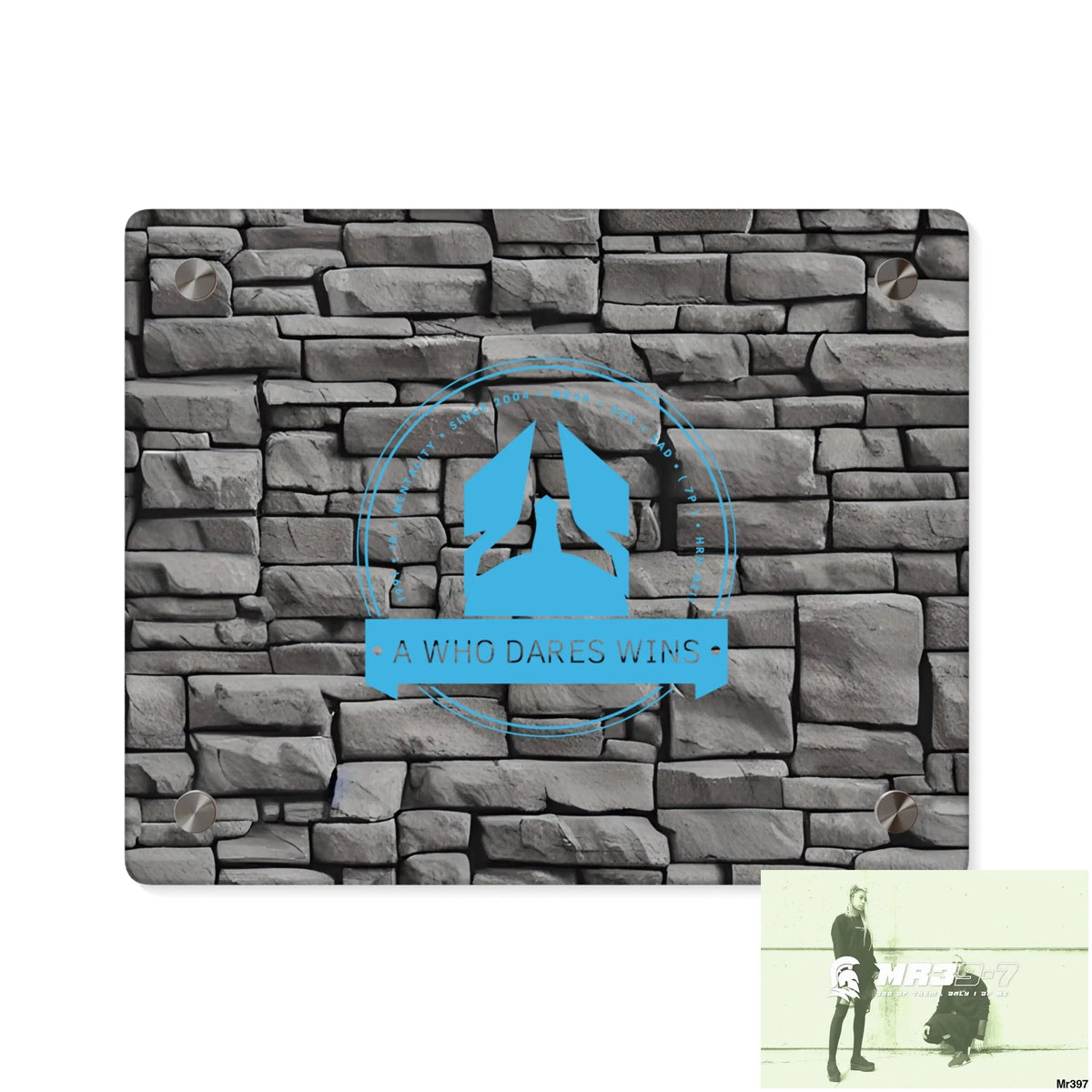 A Who Dares Wins 3D Dark Black Brick Wall 32k Ultrarealistic High quality Acrylic Wall Art Panels 10″ x 8″ (Horizontal)