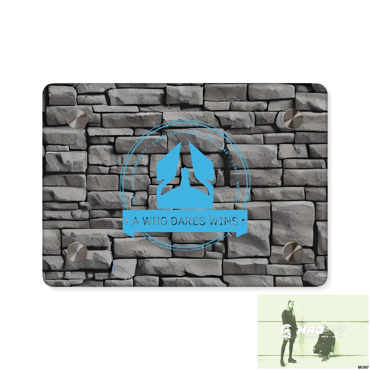 A Who Dares Wins 3D Dark Black Brick Wall 32k Ultrarealistic High quality Acrylic Wall Art Panels 7’’ x 5’’