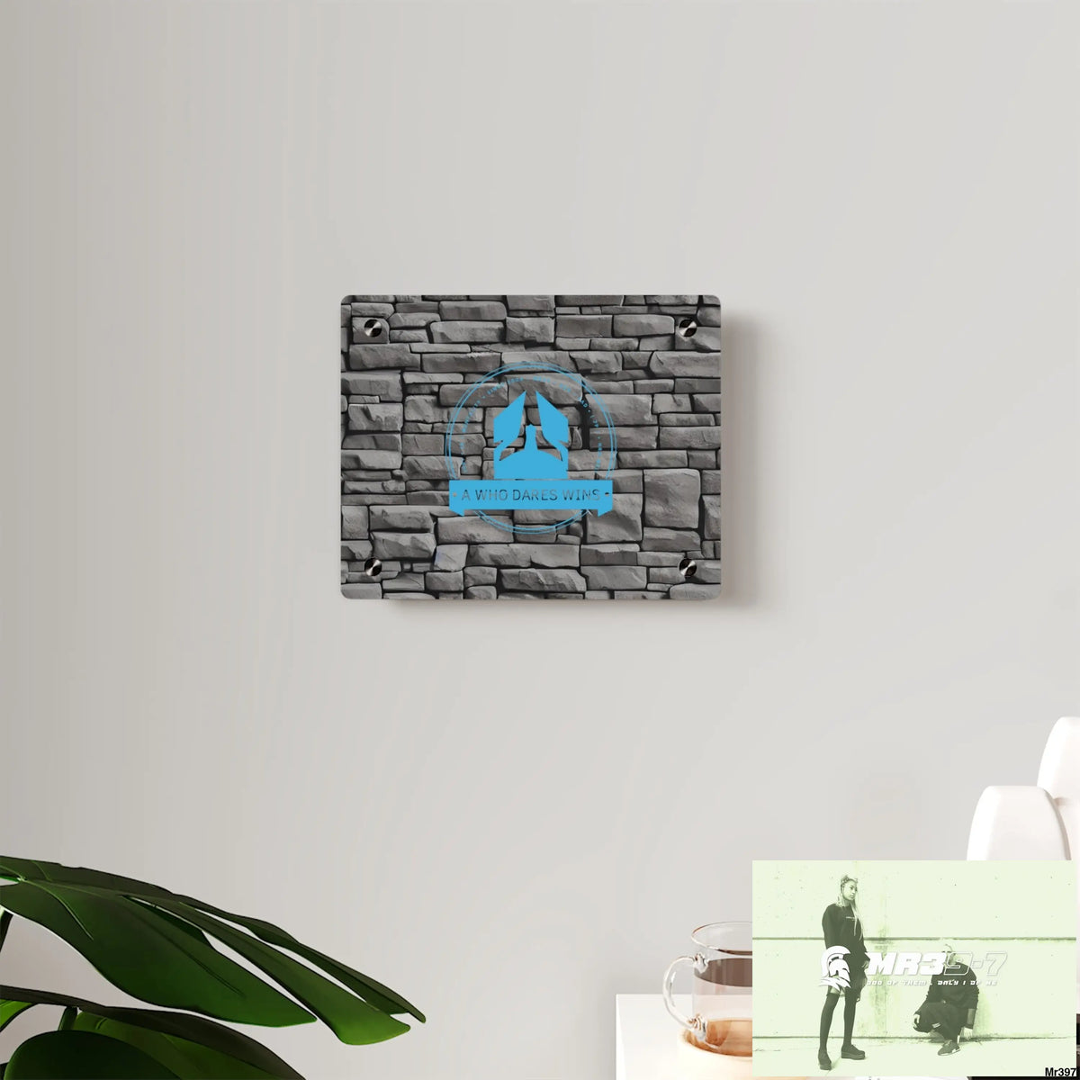 A Who Dares Wins 3D Dark Black Brick Wall 32k Ultrarealistic High quality Acrylic Wall Art Panels Home Decor