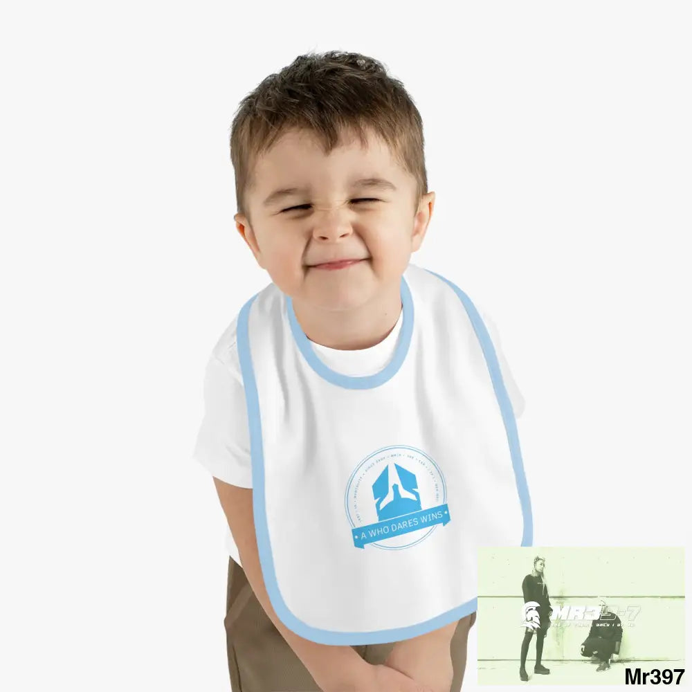 A Who Dares Wins Baby Contrast Trim Jersey Bib Kids clothes