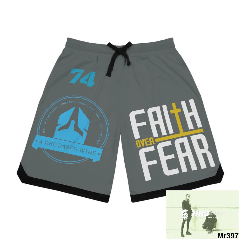 A Who Dares Wins Basketball Rib Shorts (AOP) XS / Black drawstring and rib All Over Prints