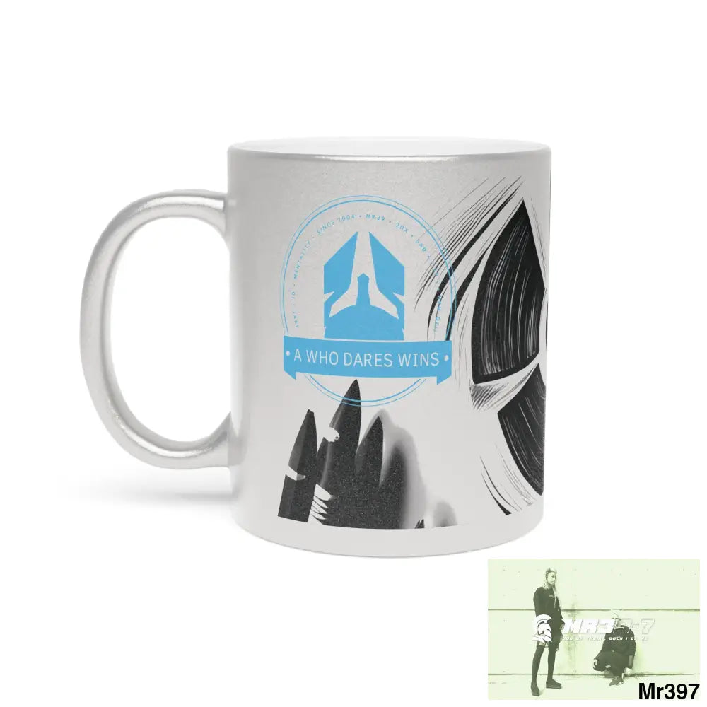 A Who Dares Wins Blast From the Past Metallic Mug (Silver\Gold) 11oz / Silver Mug