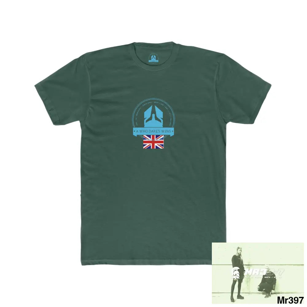 A Who Dares Wins Create your own Adventures and your dreams will follow Men’s Cotton Crew Tee Solid Forest Green / S