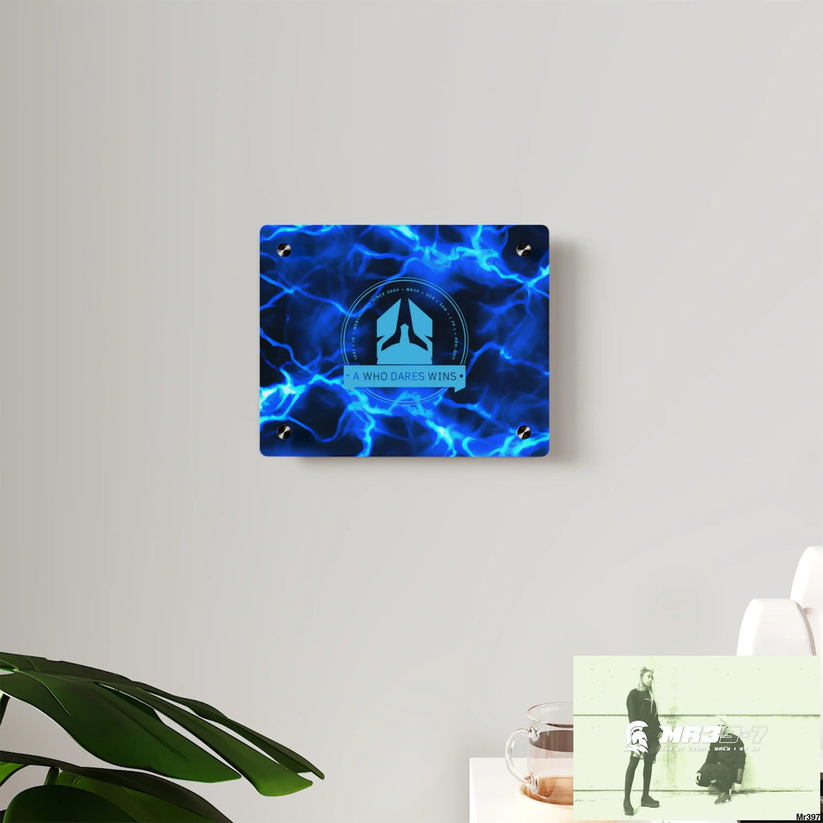 A Who Dares Wins Electric Blue Acrylic Wall Art Panels Home Decor