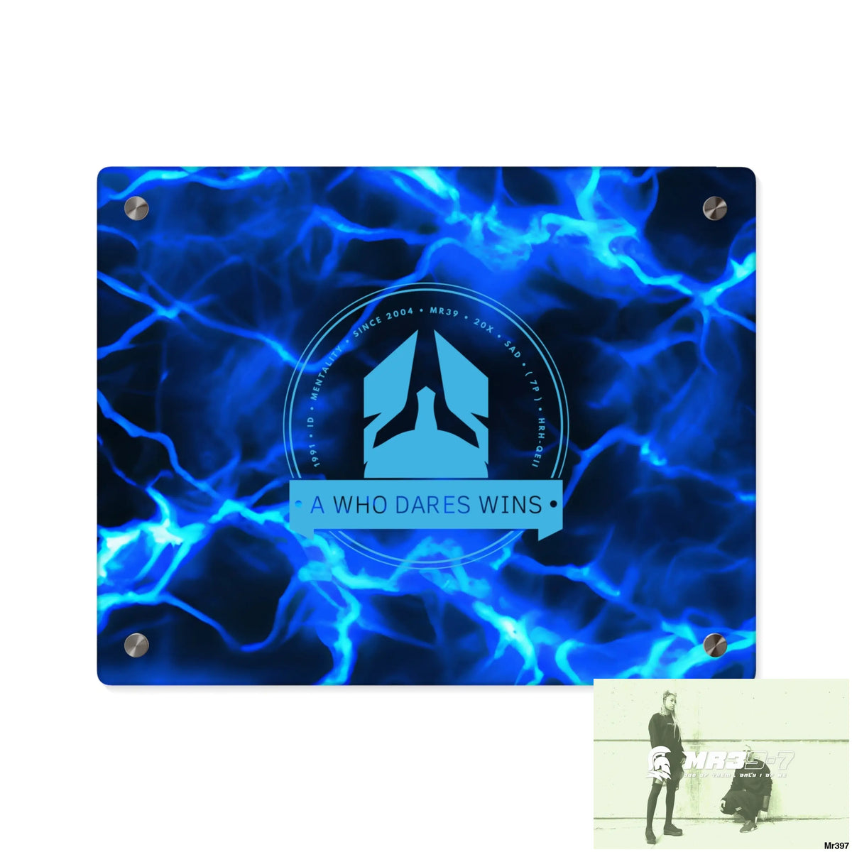 A Who Dares Wins Electric Blue Acrylic Wall Art Panels 14″ x 11″ (Horizontal) / 0.25’’ Home Decor