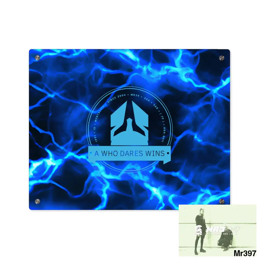 A Who Dares Wins Electric Blue Acrylic Wall Art Panels 20″ x 16″ (Horizontal) / 0.25’’ Home Decor