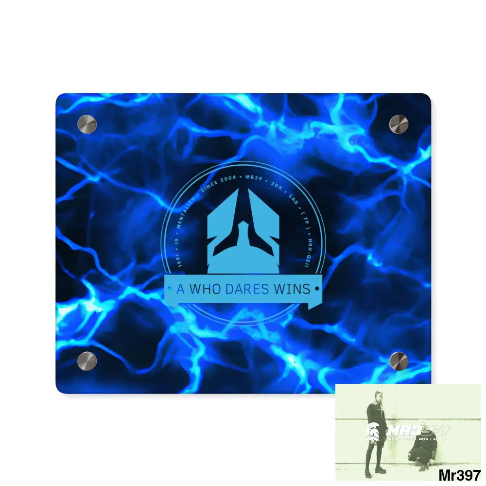 A Who Dares Wins Electric Blue Acrylic Wall Art Panels 10″ x 8″ (Horizontal) / 0.25’’ Home Decor