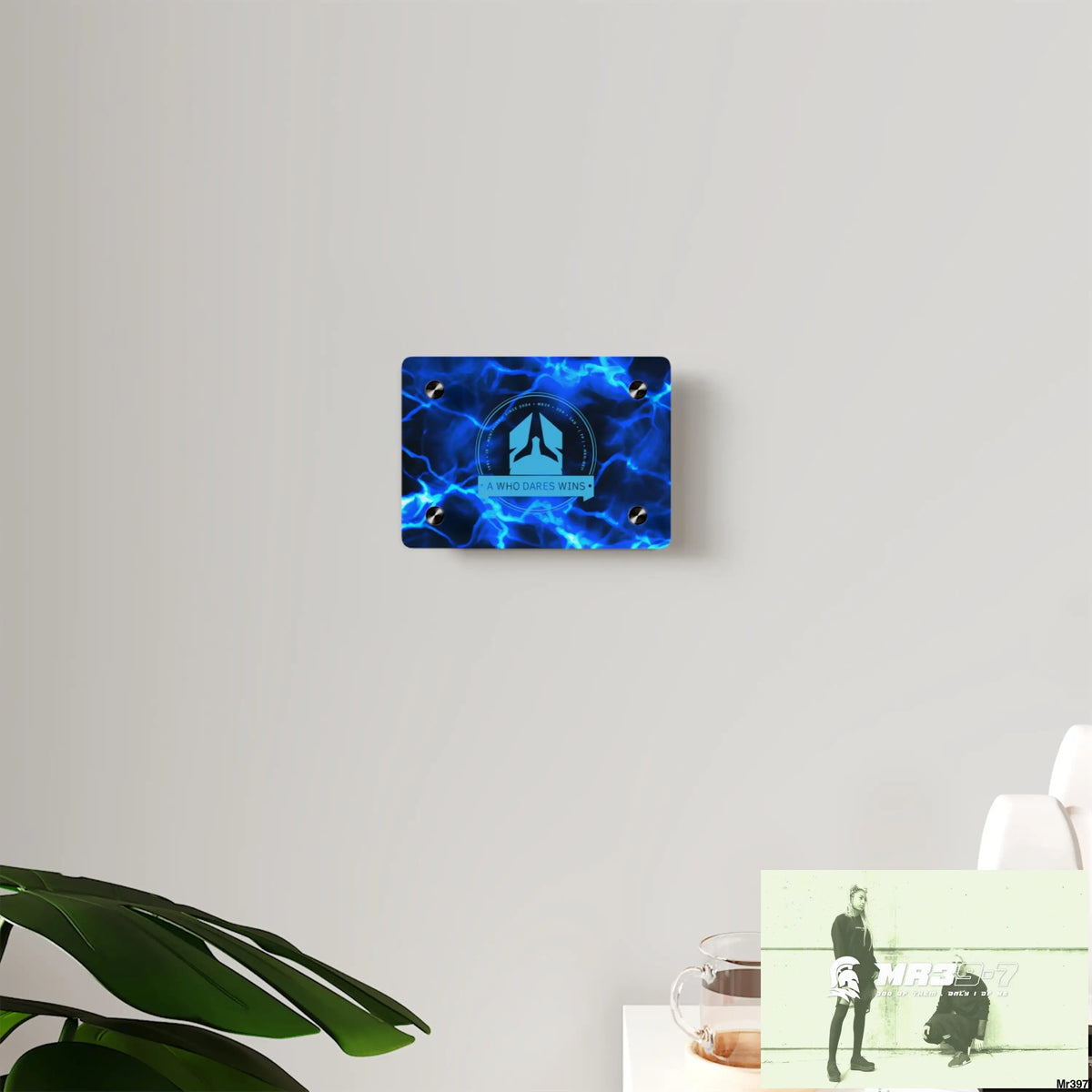 A Who Dares Wins Electric Blue Acrylic Wall Art Panels Home Decor