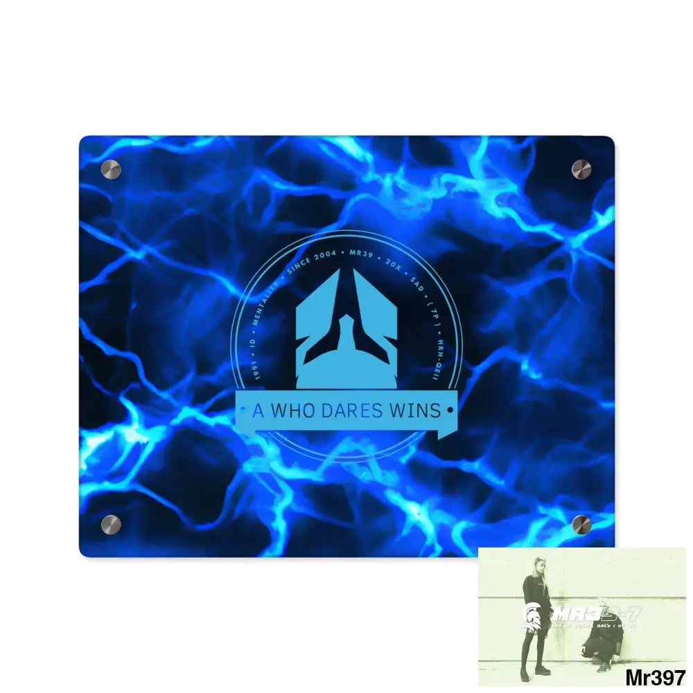 A Who Dares Wins Electric Blue Acrylic Wall Art Panels 14″ x 11″ (Horizontal) / 0.25’’ Home Decor