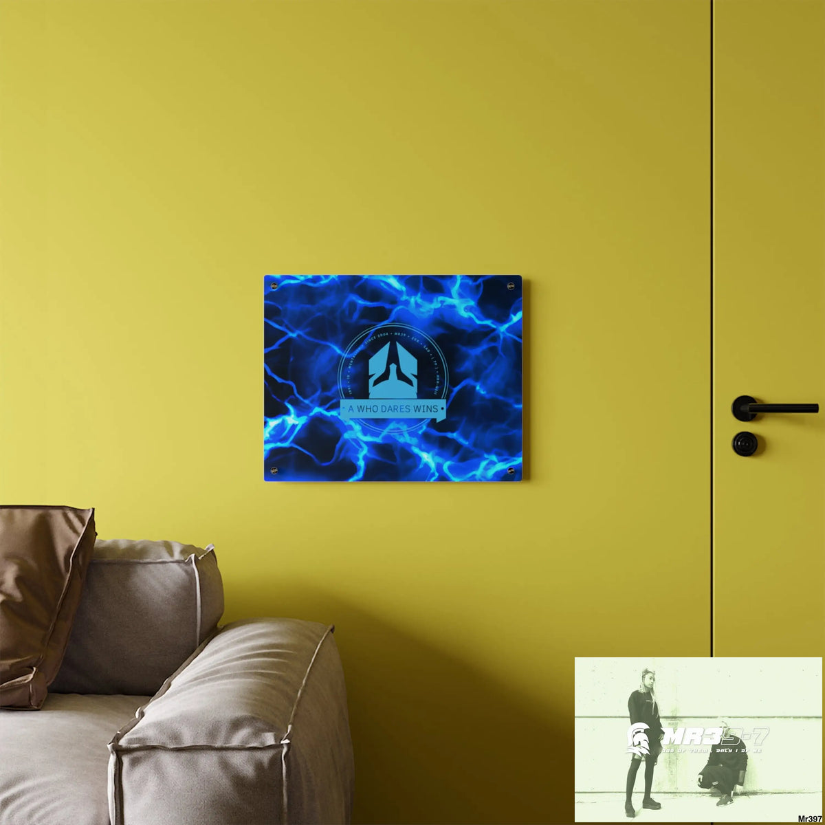 A Who Dares Wins Electric Blue Acrylic Wall Art Panels Home Decor