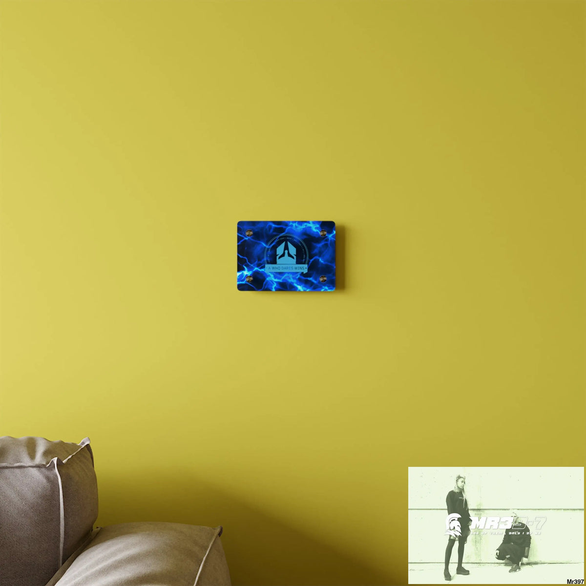 A Who Dares Wins Electric Blue Acrylic Wall Art Panels Home Decor
