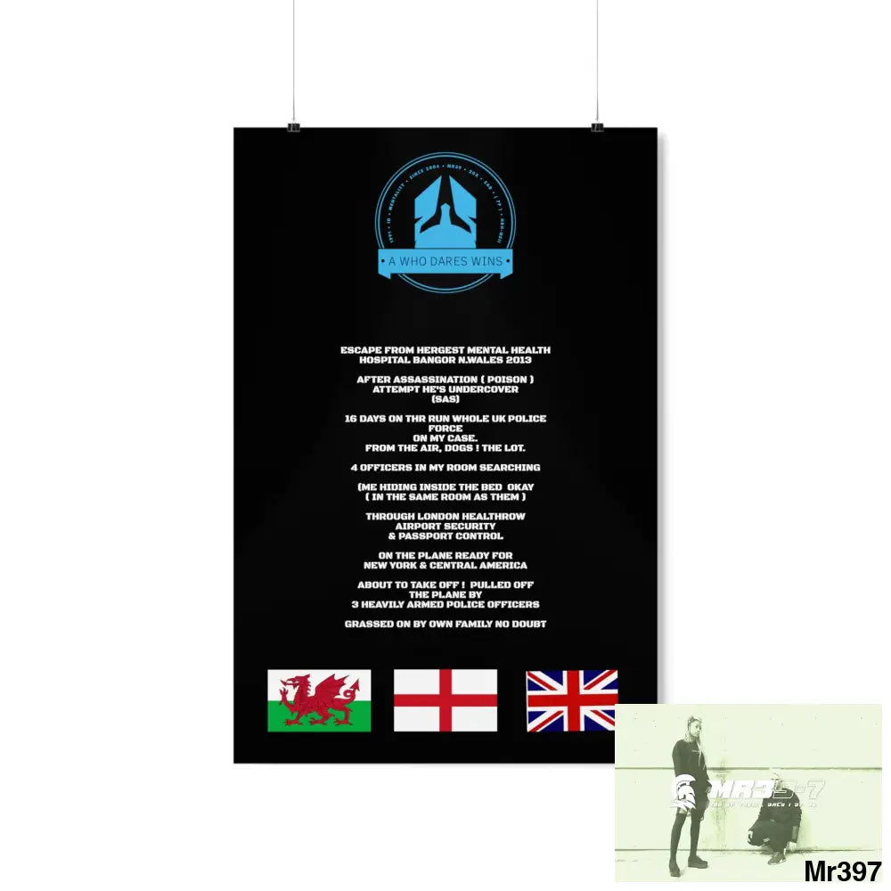 A Who Dares Wins Escape from Hergest MH Hospital 2013 Matte Vertical Posters 20″ x 30″ / Matte Poster