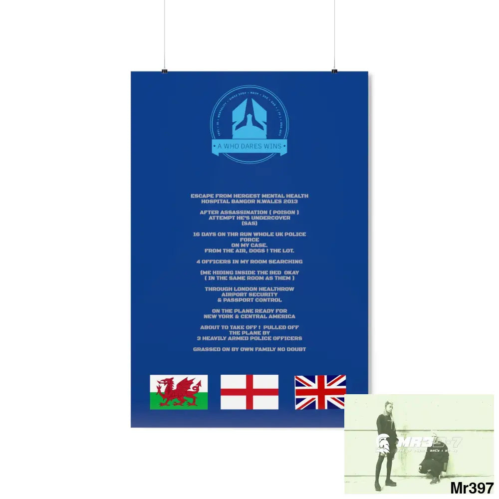 A Who Dares Wins Escape from Hergest MH Hospital 2013 Matte Vertical Posters 24″ x 36″ / Matte Poster