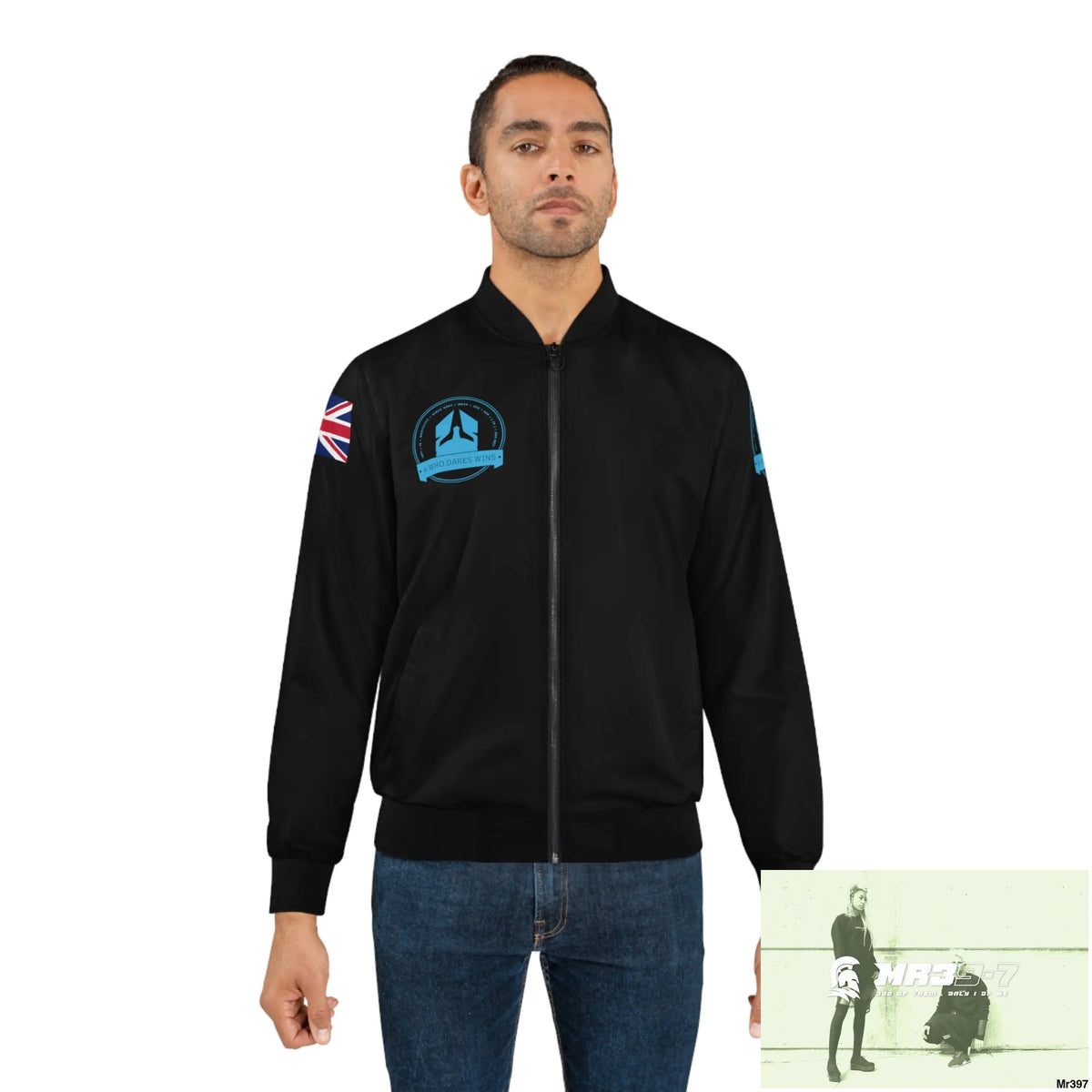 A Who Dares Wins GBR Gothic Skull with Wings and Roses Men’s Bomber Jacket (AOP) All Over Prints