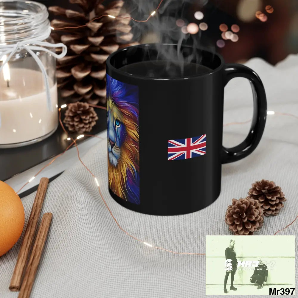 A Who Dares Wins GBR multicoloured Lion 11oz Black Mug 11oz Mug
