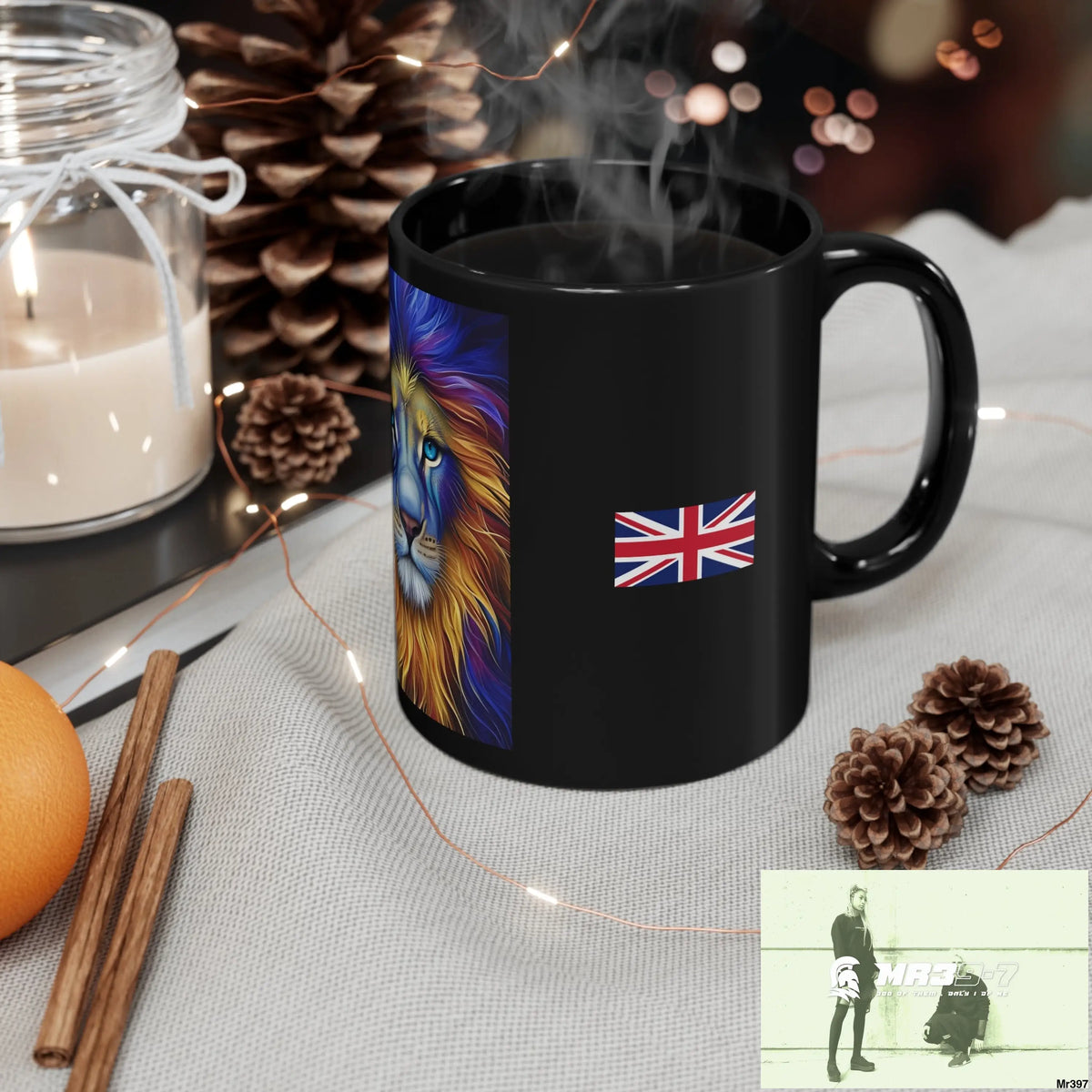 A Who Dares Wins GBR multicoloured Lion 11oz Black Mug 11oz Mug
