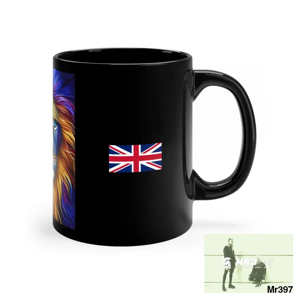 A Who Dares Wins GBR multicoloured Lion 11oz Black Mug 11oz Mug