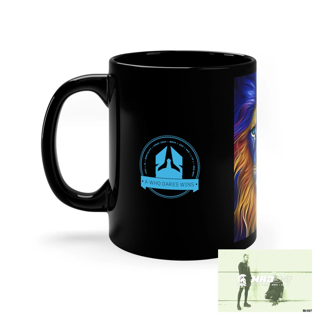 A Who Dares Wins GBR multicoloured Lion 11oz Black Mug 11oz Mug