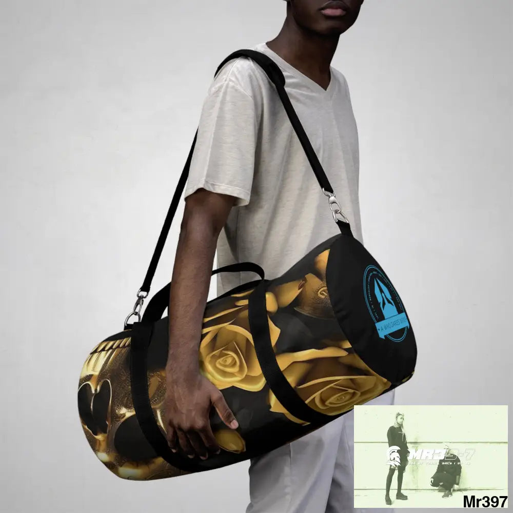 A Who Dares Wins gothic skulls & roses Duffel Bag Bags