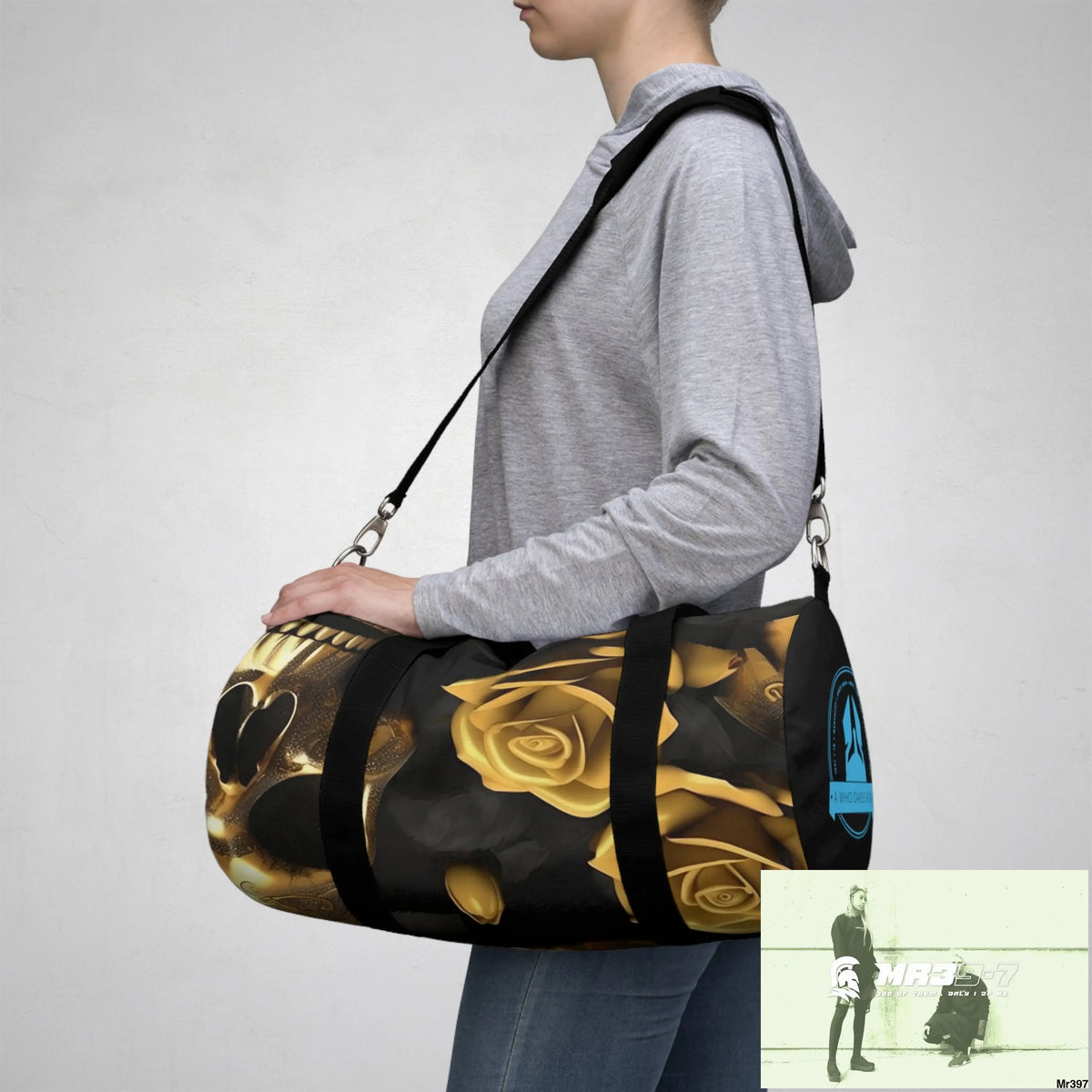 A Who Dares Wins gothic skulls & roses Duffel Bag Bags