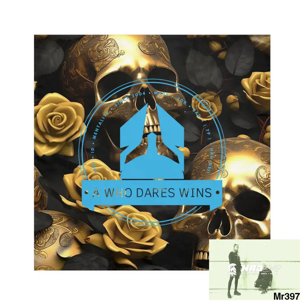 A Who Dares Wins Gothic Skulls & Roses Napkins 4-piece set / White / 19’’ × 19’’ Accessories