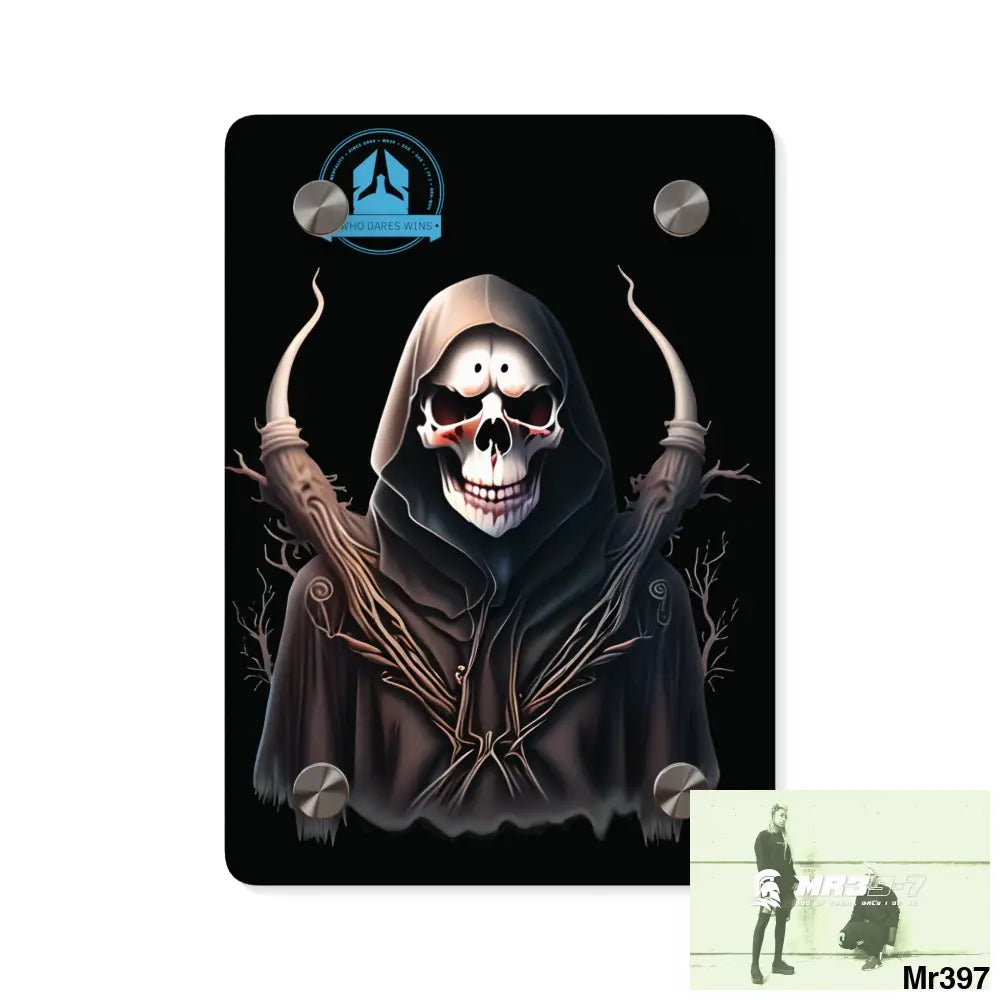A Who Dares Wins Halloween Reaper Graphic Acrylic Wall Art Panels 5’’ x 7’’ (Vertical) / 0.25’’ Home Decor