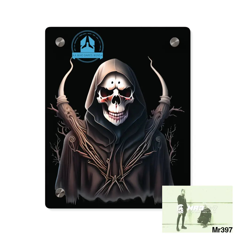 A Who Dares Wins Halloween Reaper Graphic Acrylic Wall Art Panels 8″ x 10″ (Vertical) / 0.25’’ Home Decor