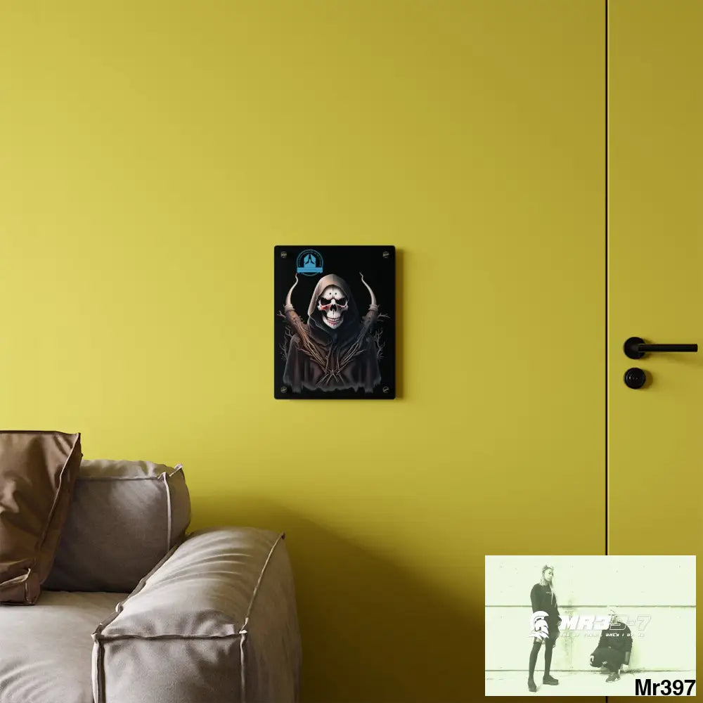 A Who Dares Wins Halloween Reaper Graphic Acrylic Wall Art Panels Home Decor