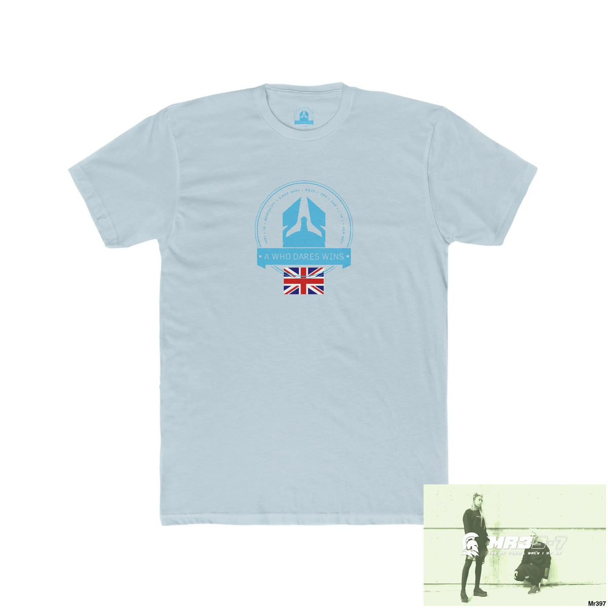 A Who Dares Wins I /We Own Predators Men’s Cotton Crew Tee Solid Light Blue / S T-Shirt