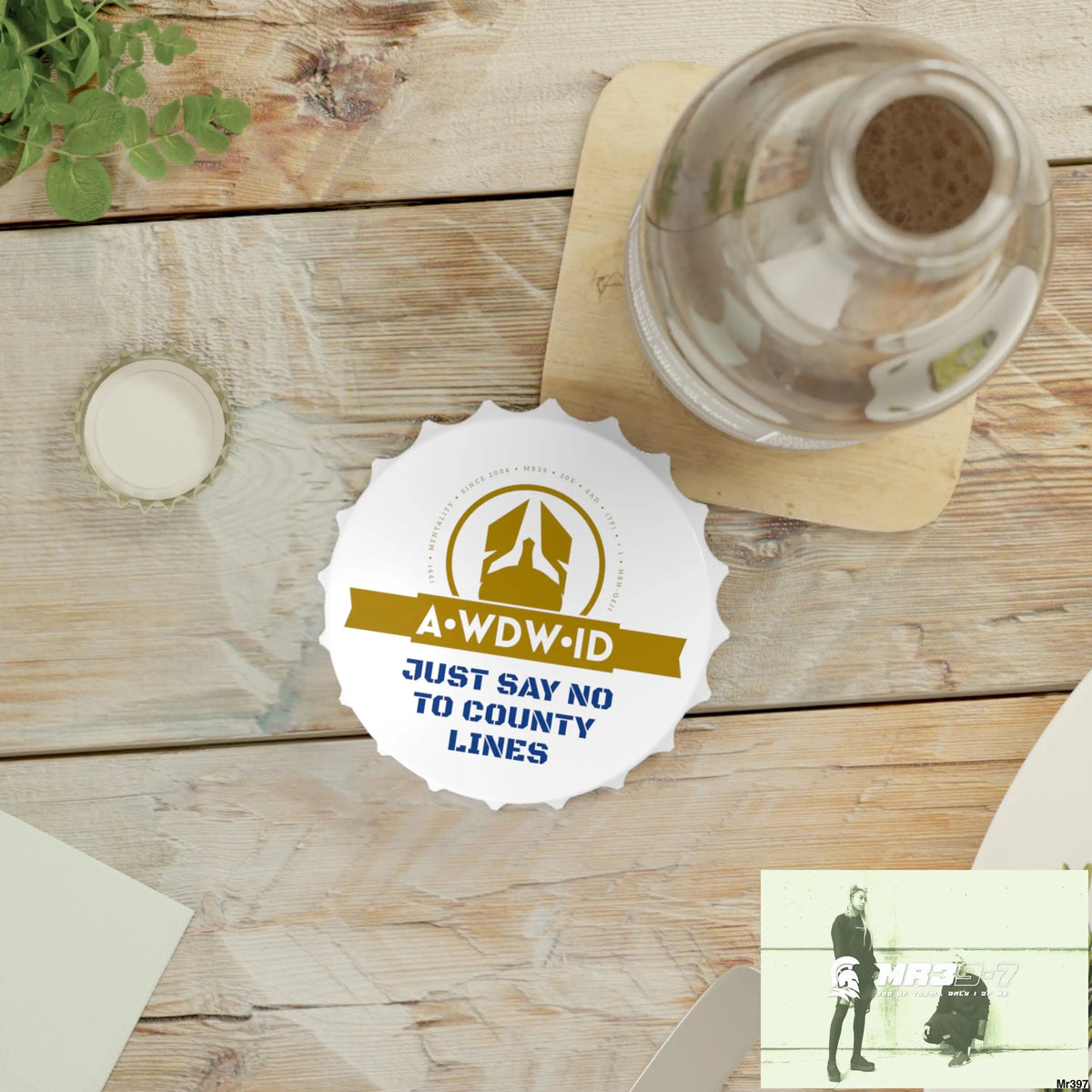 A Who Dares Wins ID Edition Just Say No To County Lines Bottle Opener One size / White Accessories