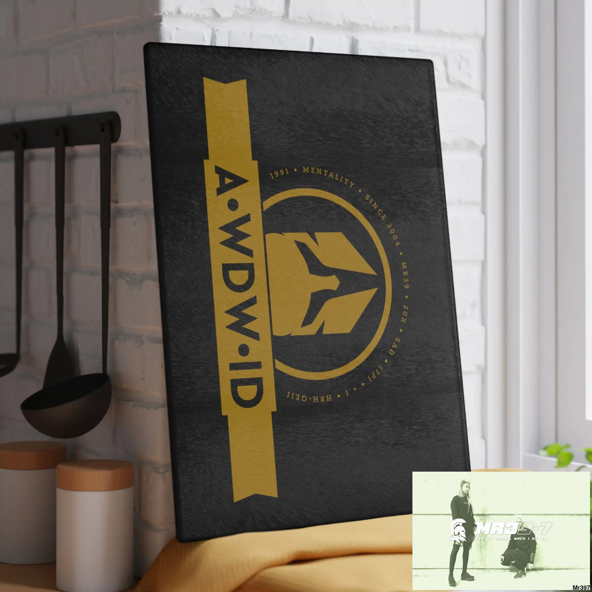 A Who Dares Wins ID Glass Cutting Board 11’’ x 15’’ / Rectangle Home Decor