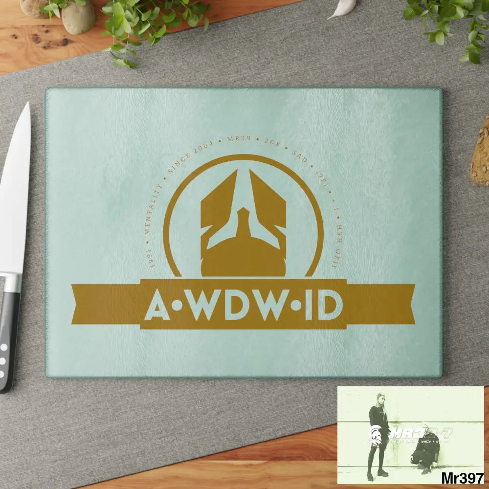 A Who Dares Wins ID Glass Cutting Board Home Decor