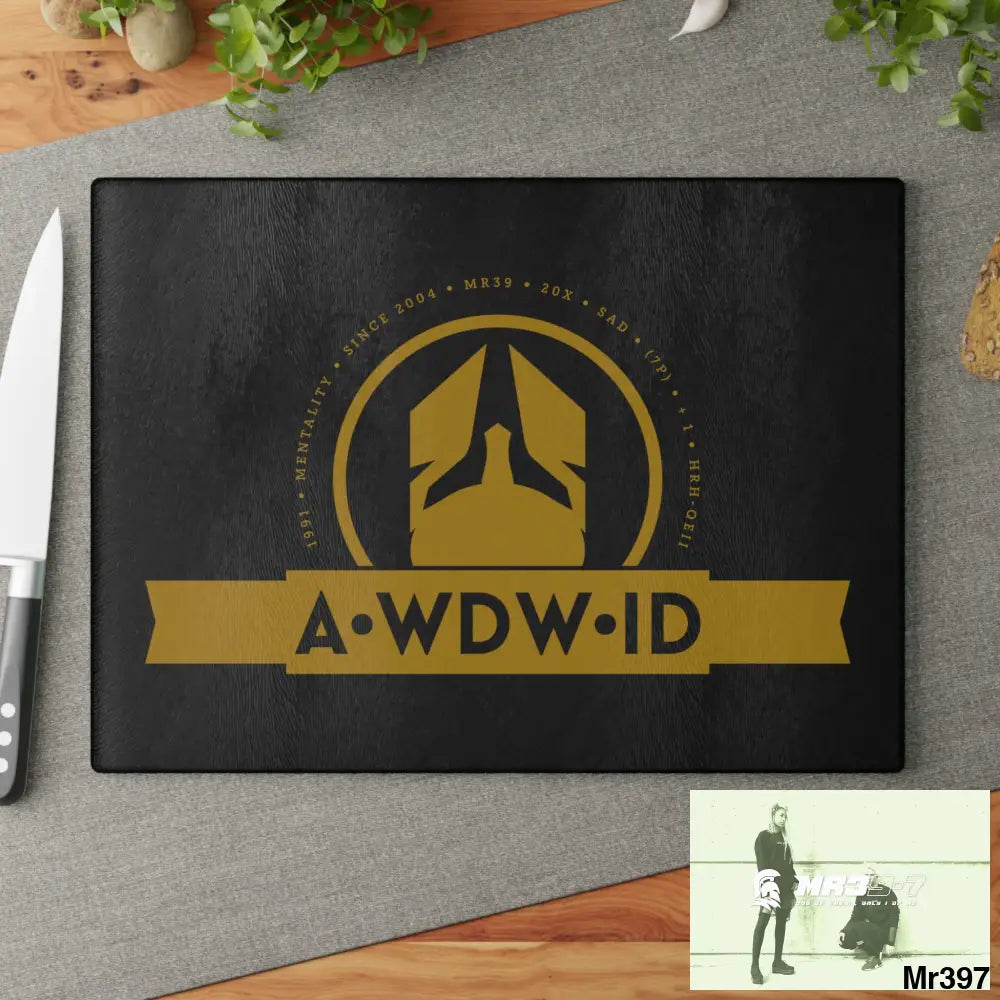 A Who Dares Wins ID Glass Cutting Board Home Decor
